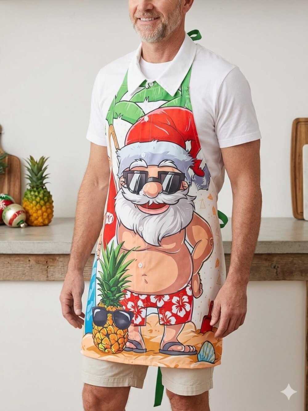 Handmade Upcycled Santa Shirt to Apron